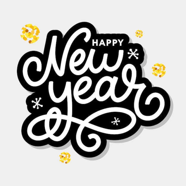 Vector happy new year lettering