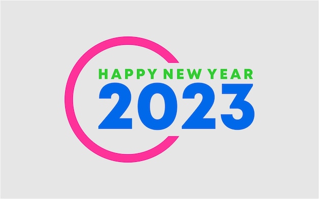 HAPPY NEW YEAR 로고 2023 배너 LATTER NUMBER SIMPLE CIRCLE