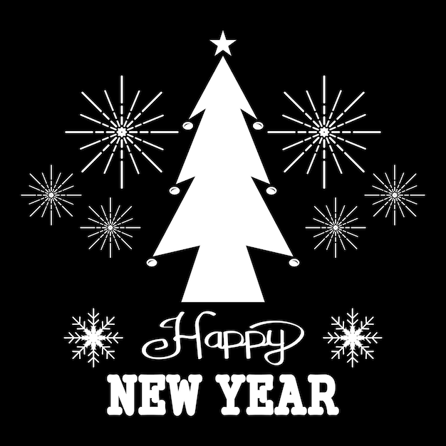 Happy New Year Logo Vector Illustration