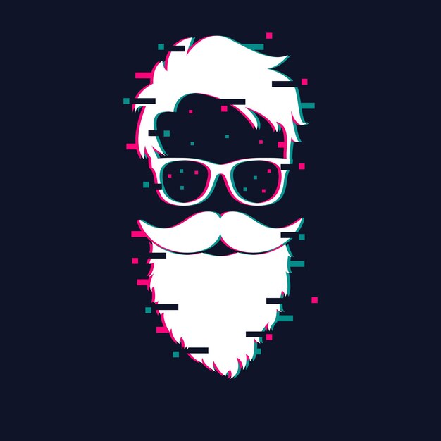 Happy new year and merry christmas tik tok santa claus hipster santa