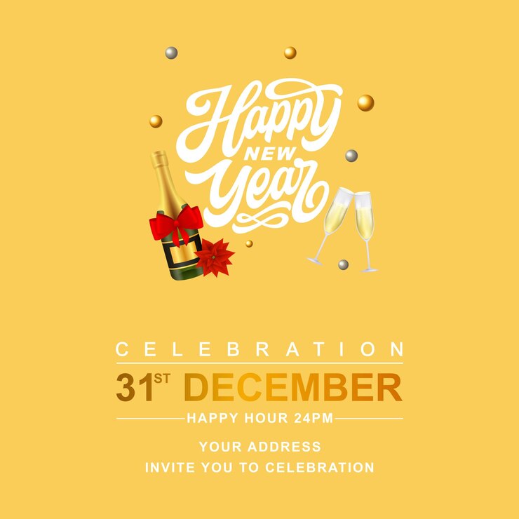 Vector happy new year party celebration poster cover vector template