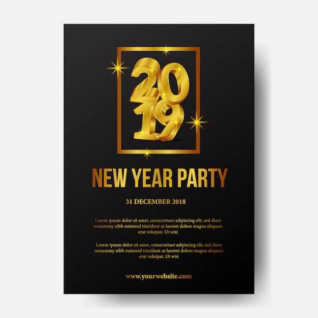 Happy New Year party poster template