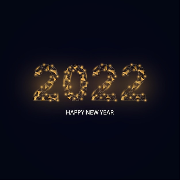 Happy new year polygonal 2022 number on the background vector