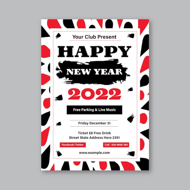 Vector happy new year poster template design layout 2022