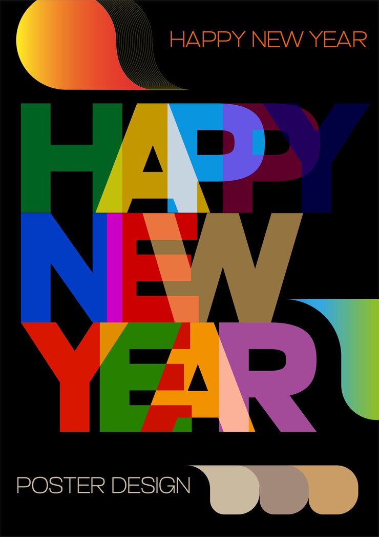 Vector happy new year poster