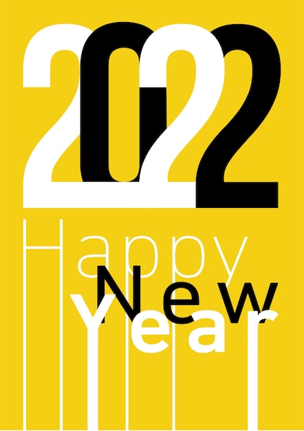 Poster di felice anno nuovo. disegno tipografico 2022