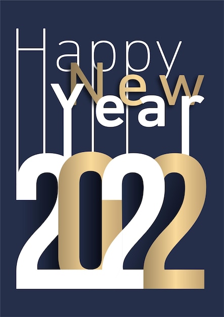 Vector happy new year posters. typography design 2022