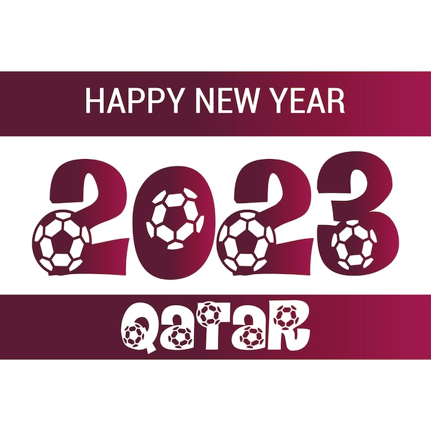 벡터 새해 복 많이 받으세요 카타르 2023 디자인 포스트