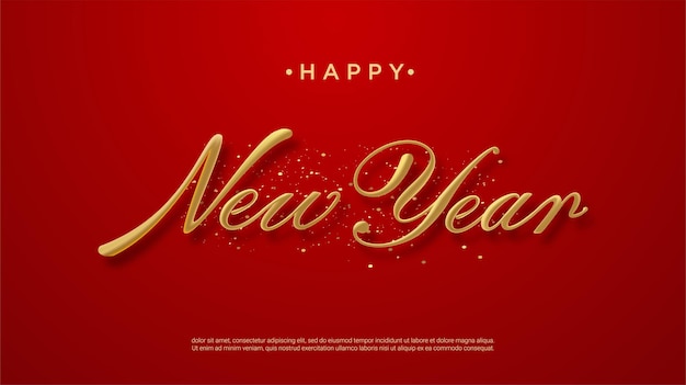 Happy new year realistic golden lettering background