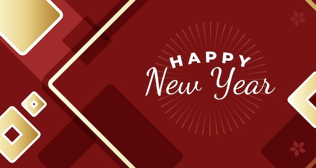 happy new year red celebration card