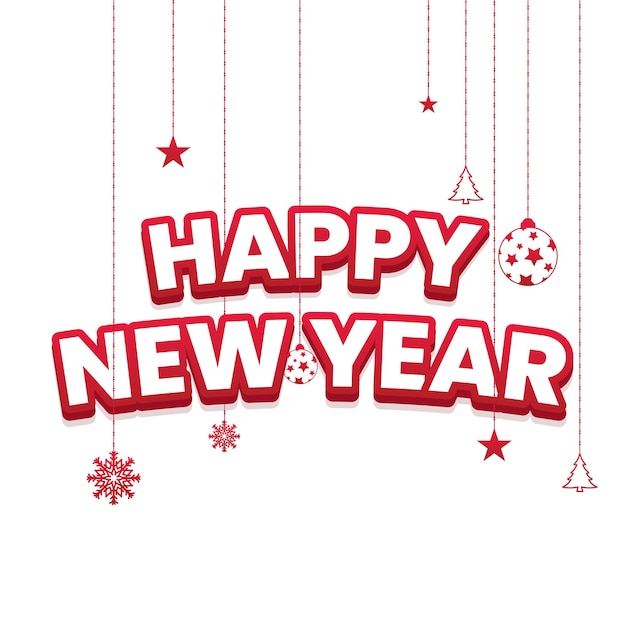 Vector happy new year red vector design