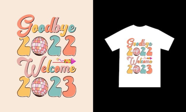 Happy New Year Retro Sublimation Design Or Happy New Year Tshirt Design