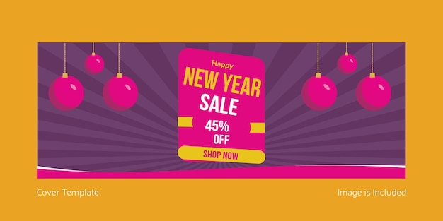 Happy new year sale cover page design