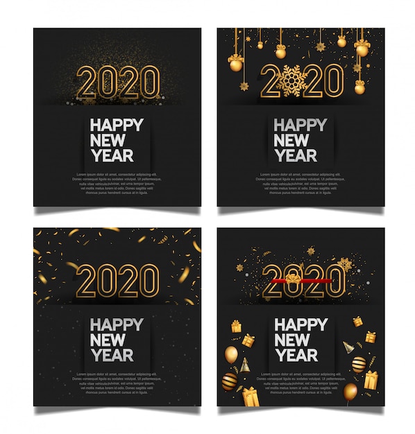 Vector happy new year set templates