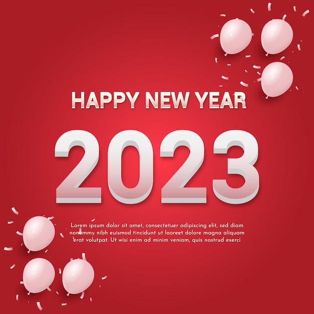 Happy new year social media greeting post template