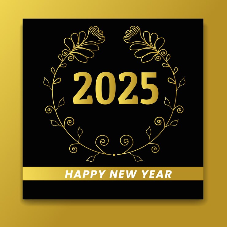 Vector happy new year social media template
