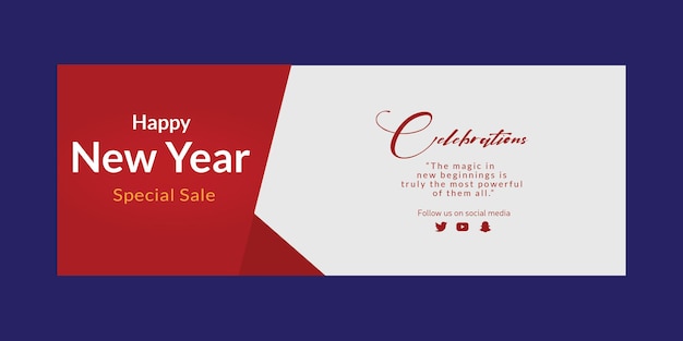 Happy new year special sale cover page template