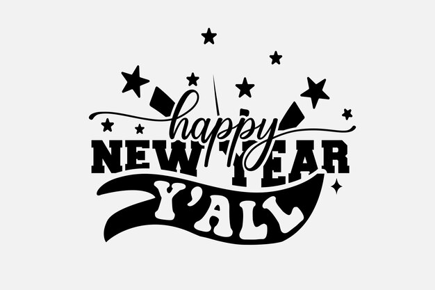 Vector happy new year svg design