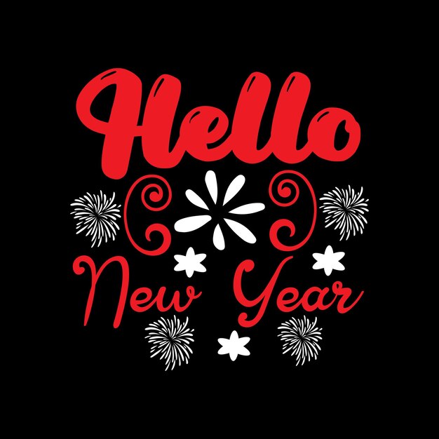 Happy new year t shirt design vector