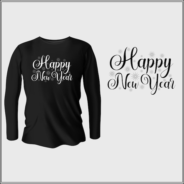 happy new year  t-shirt design with vector