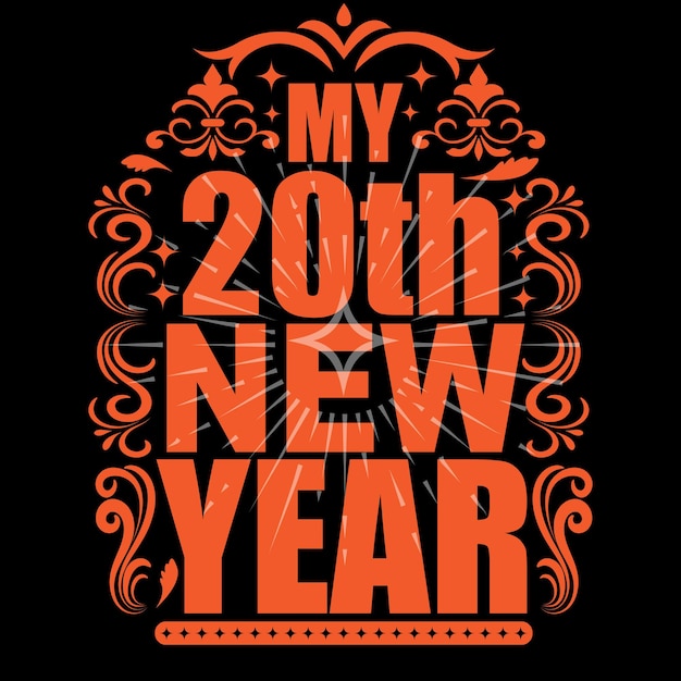 Vector happy new year t-shirt design