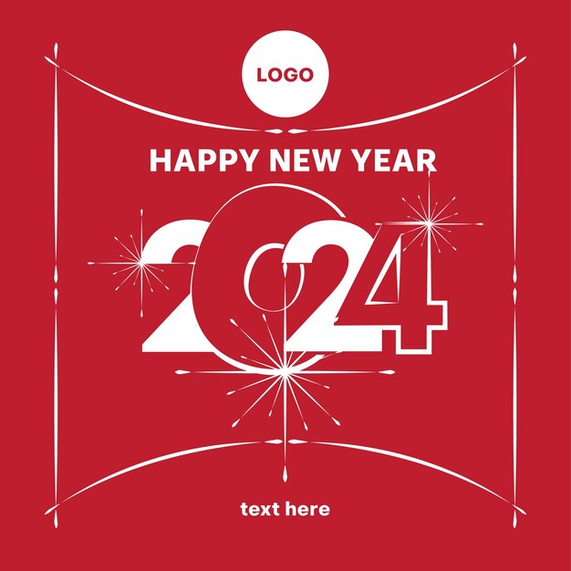 Happy new year template design vector card design new year design social media new year post