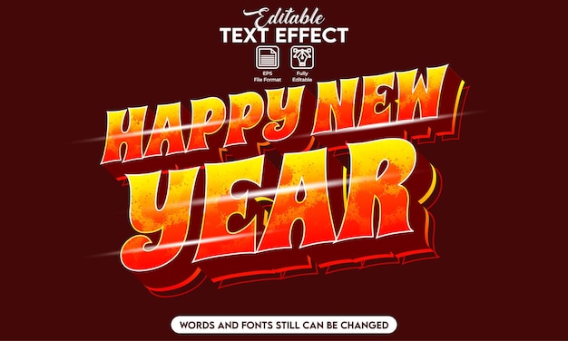 Happy new year text effect