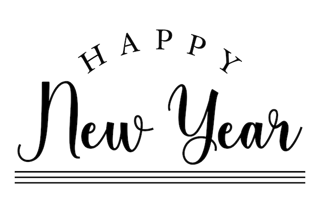 Vector happy new year text lettering vector illustration