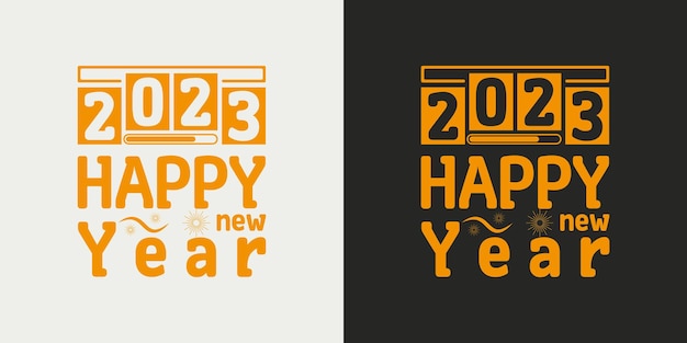 Happy new year tshirt design vector 2023