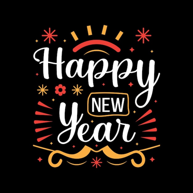 happy new year tshirt design