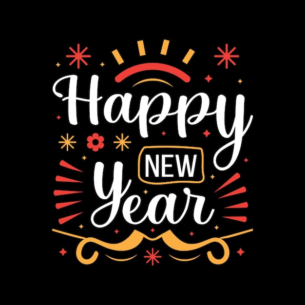 Vector happy new year tshirt design