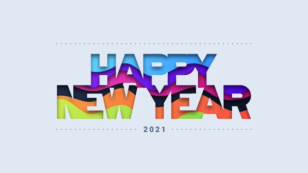 Happy new year typography background