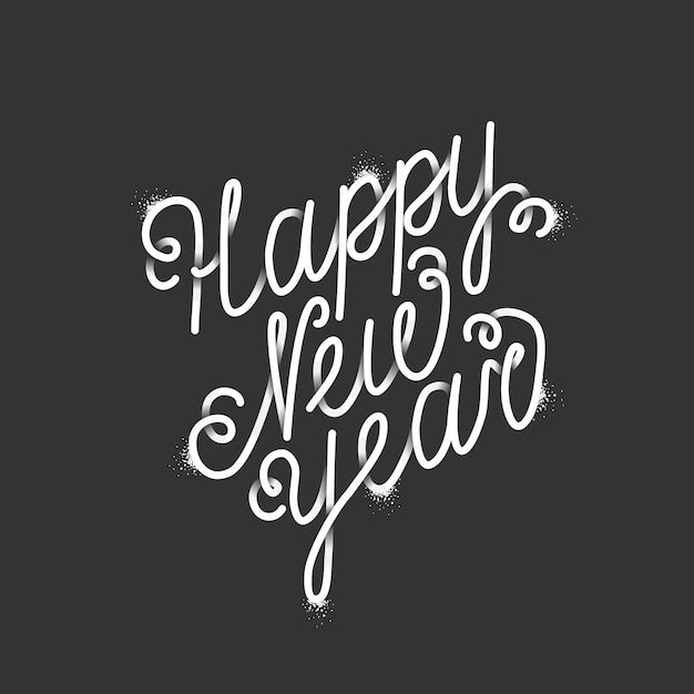 Happy new year typography creative design template vector illustration