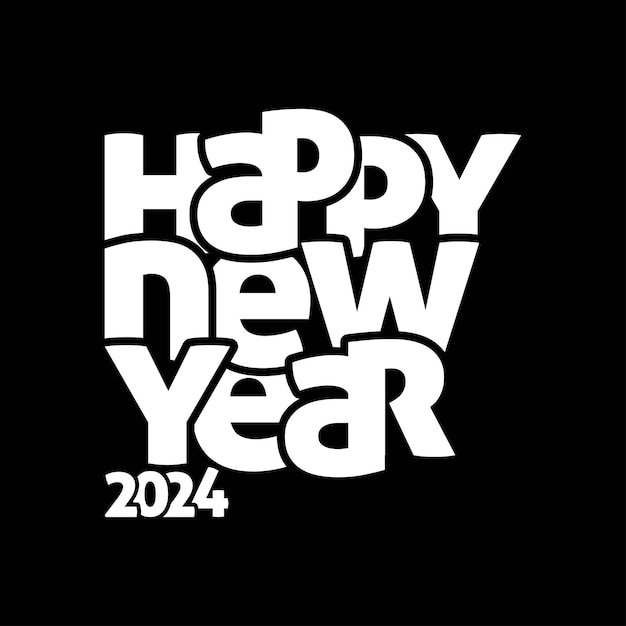 Premium Vector Happy new year typography design 2024