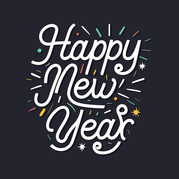 Happy new year typography design