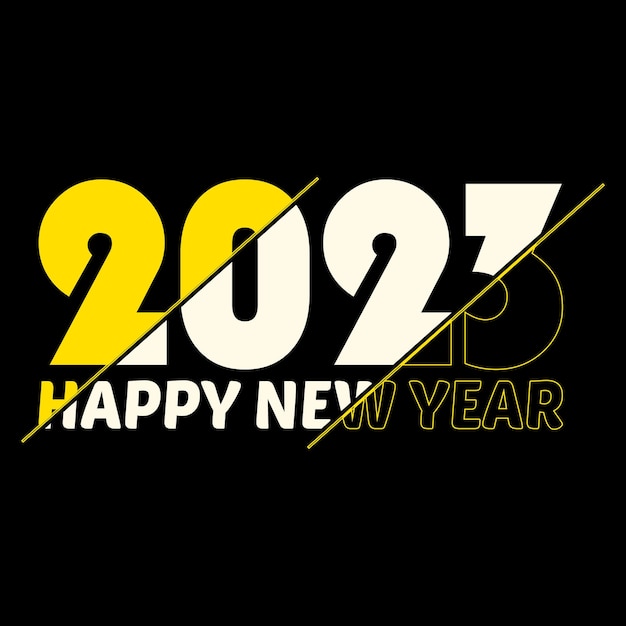 Happy New Year Typography T-shirt