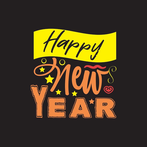 Happy new year typography vector design