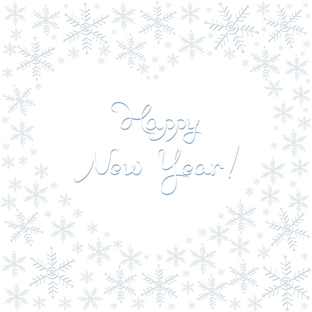 Vector happy new  year vector  frame illustration with snowflakes and text space.