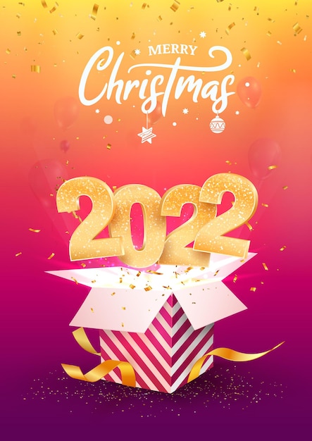 Happy new year vector illustration xmas celebrate on purple background merry christmas celebration