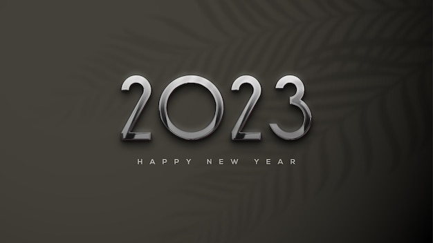 Happy new year with elegant black thin