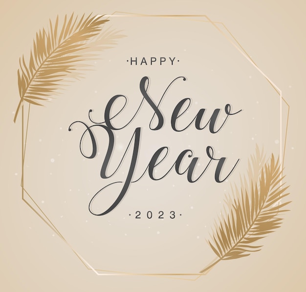 Vector happy new year with gold backround