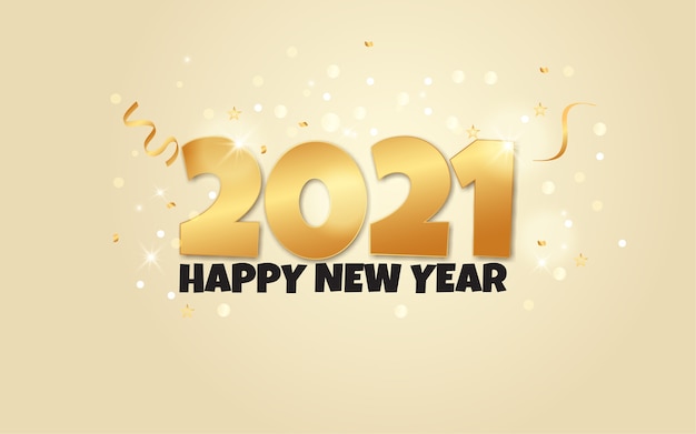 happy new year with golden numbers