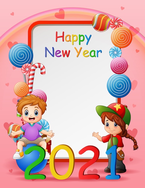 Happy New Year with happy kids