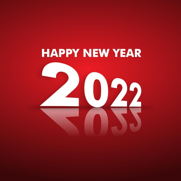 Vector happy new years 2022 simple red gradient vector illustration of happy new year red background