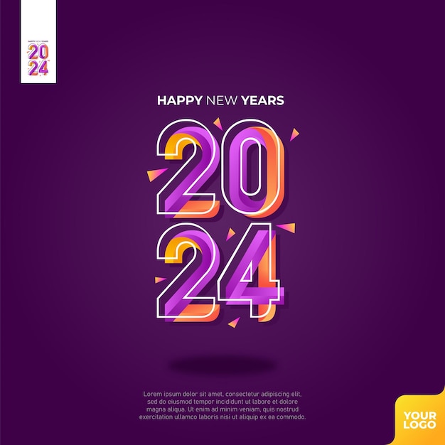 Happy new years 2024 logotype