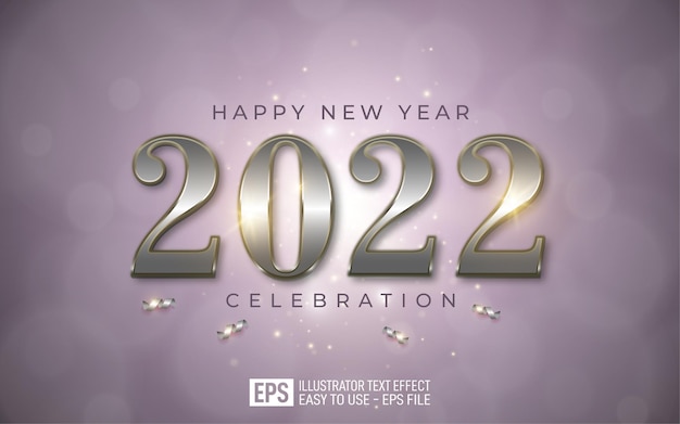 은색 3d 글자로 새해 복 많이 받으세요 편집 가능한 숫자 2022