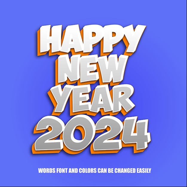 Happy new years text effect editable text style effect