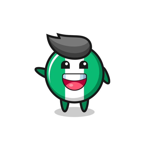 happy nigeria flag cute mascot character
