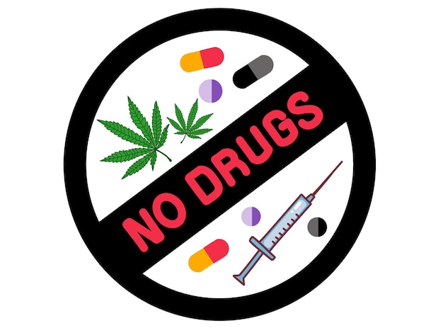 Vector happy no drugs day symbol for no drugs