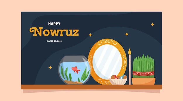 행복 Nowruz 가로 배너